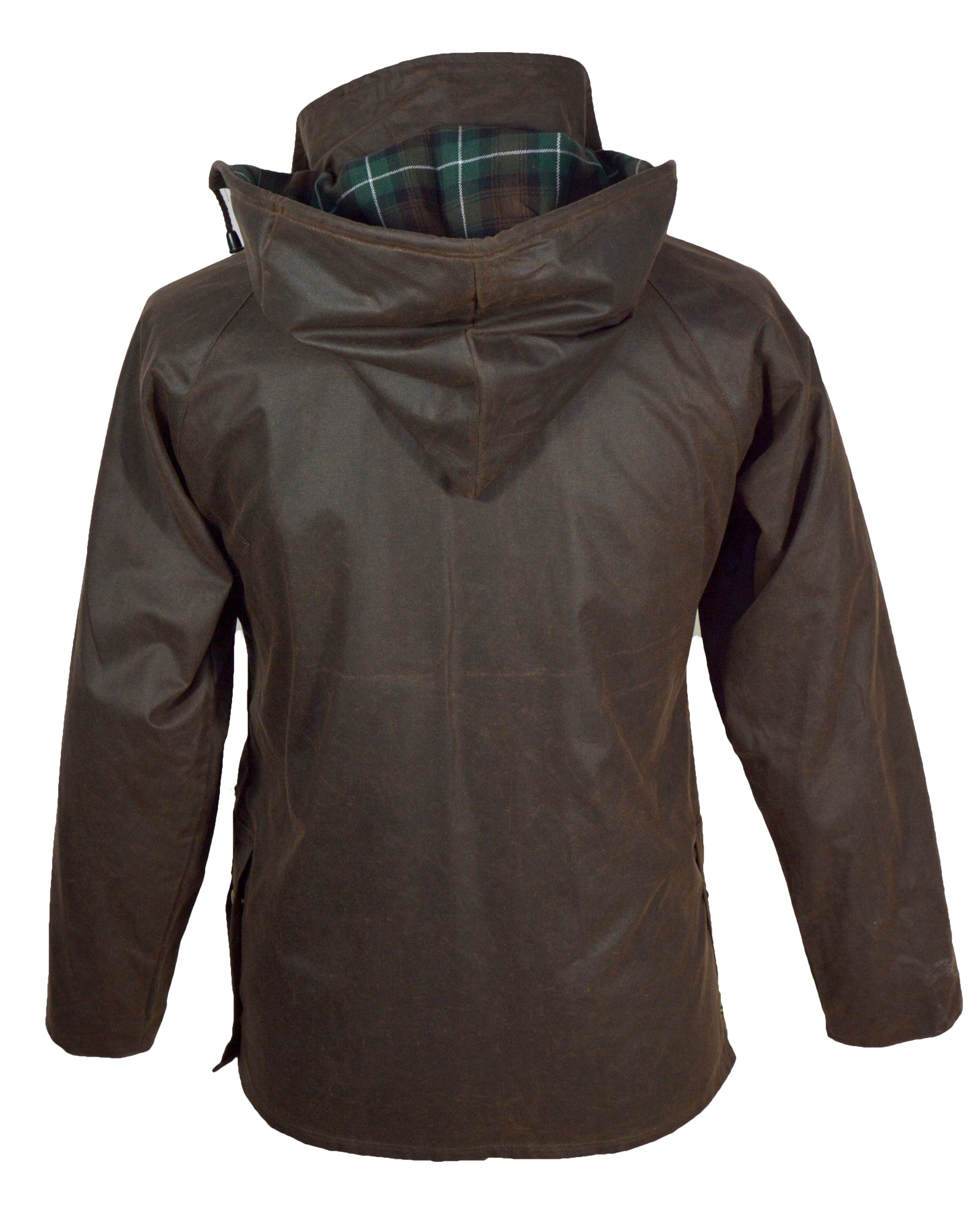 Regents View Mens Premium Hooded Wax Cotton Jacket - Brown