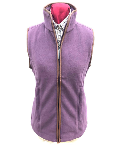 Quilted Multi-Pocket Water Resistant button Bodywarmer Gilet - Purple