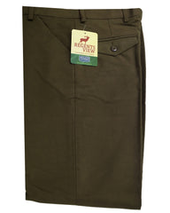 Regents View Mens Superior Stitching 100% Cotton Moleskin Trousers - Mushroom