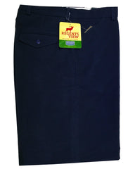 Regents View Mens Superior Stitching 100% Cotton Moleskin Trousers - Navy