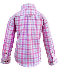 Regents View Childrens Tattersall Check Shirt - Pink SHP1
