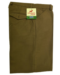 Regents View Mens Superior Stitching 100% Cotton Moleskin Trousers - Tobacco