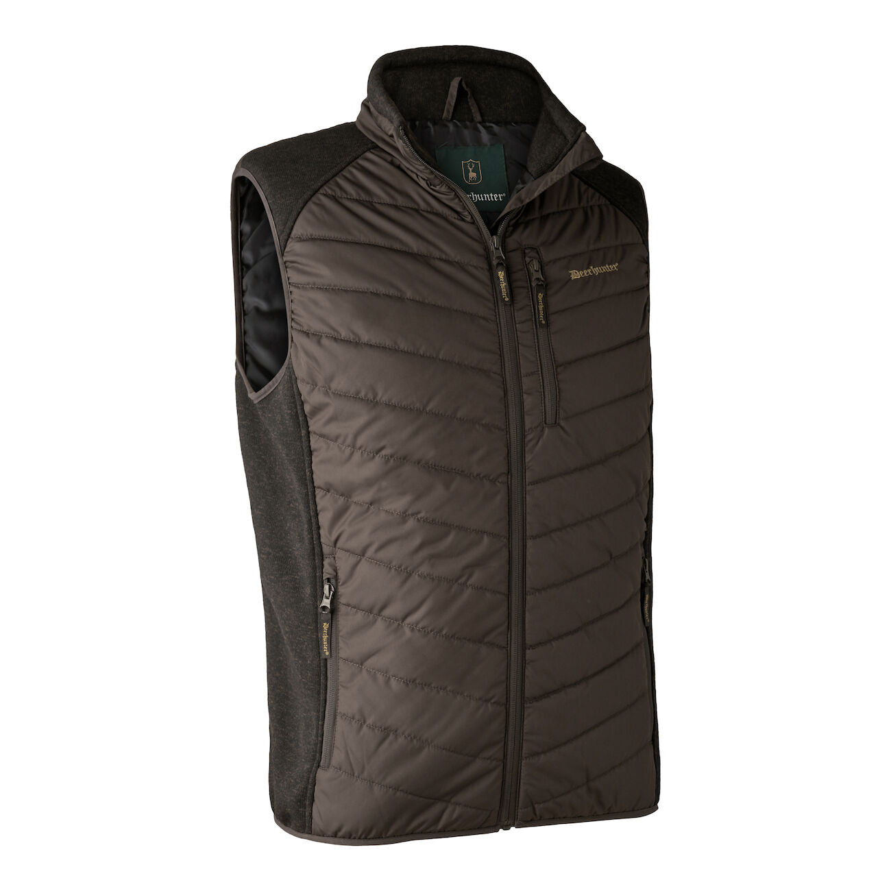 Moor Padded Waistcoat with knit - Timber