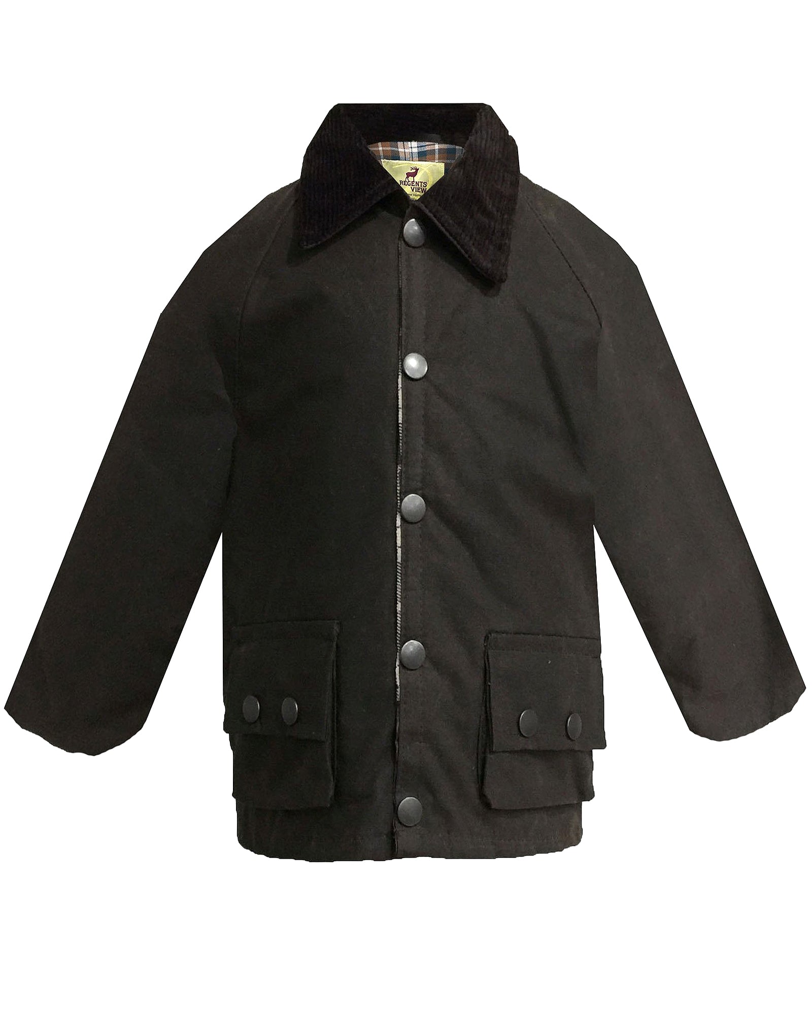 Regents View Childrens 100% Waxed Cotton Jacket - Brown