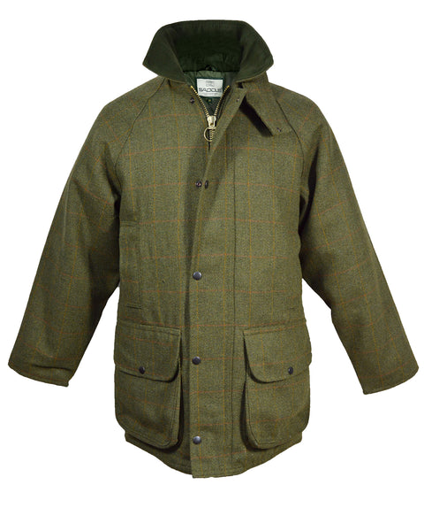 Saddle Mens Tweed Jacket / Coat - Dark Tweed