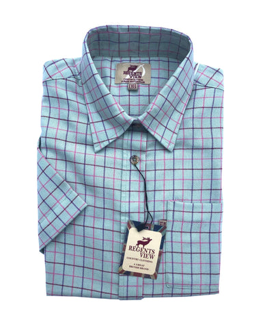 Regents View Women Superior Quality short Sleeve Shirt - Pink check