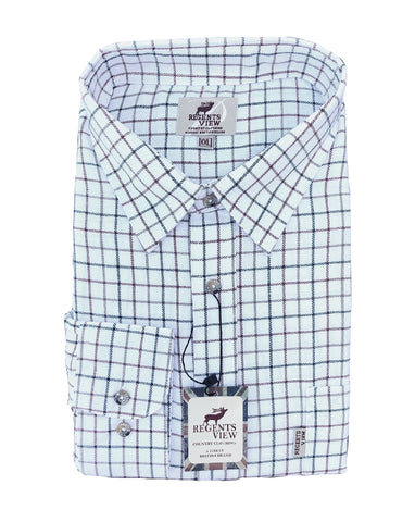 Regents View Men Tattersall Short Sleeve Shirt - sh1-1 olive
