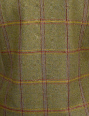Ladies Tweed Poncho Cape Wrap 2-Tone Satin Lining & detachable Faux Fur Collar-Red